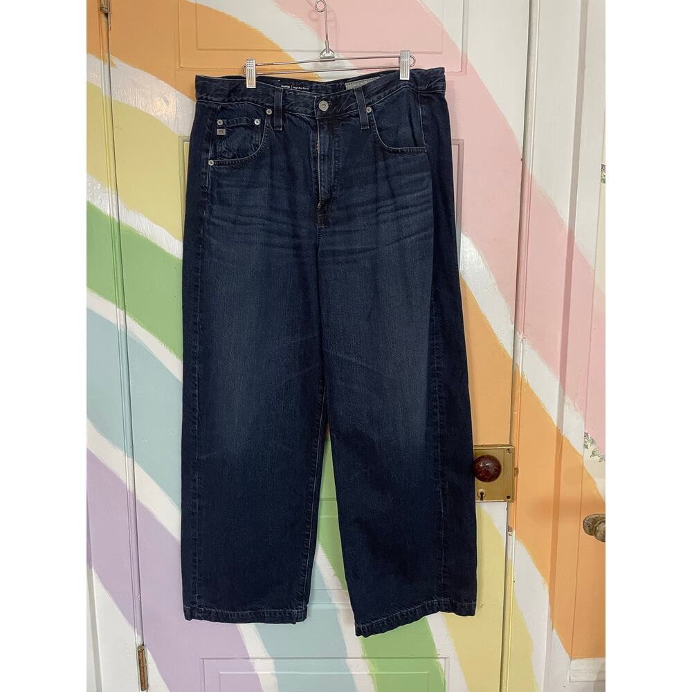 AG Hattie High Rise Barrel Jeans Dark Wash Japanese Denim 31